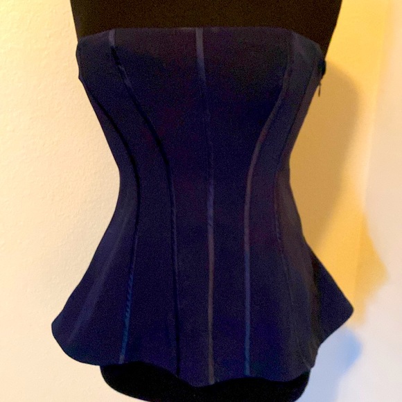 |•VICTORIA’S SECRET•| Strapless Dark Blue Ribbed Top 6 - Picture 2 of 7